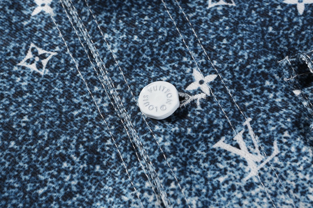 Louis Vuitton/路易威登24ss满印星空渐变牛仔外套白灰渐变