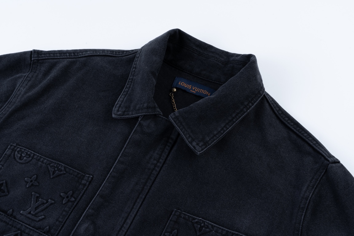 LOUIS VUITTON/路易威登 24ss新款压花牛仔夹克外套 黑色