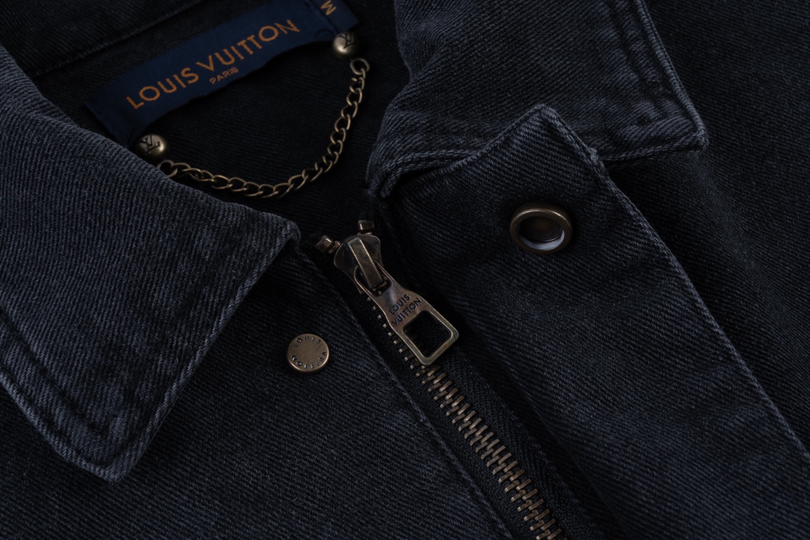 LOUIS VUITTON/路易威登 24ss新款压花牛仔夹克外套 黑色