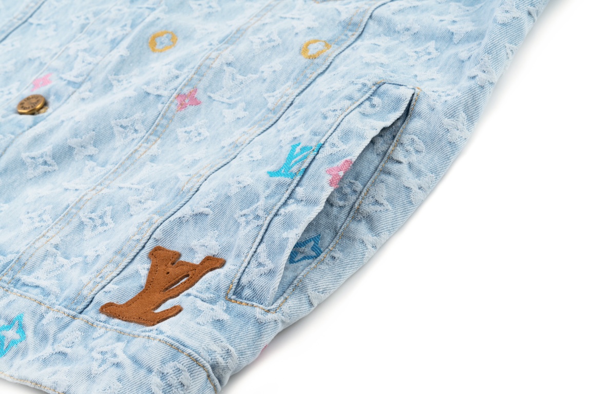 Louis Vuitton/路易威登 Tyler联名老花提花刺绣牛仔外套