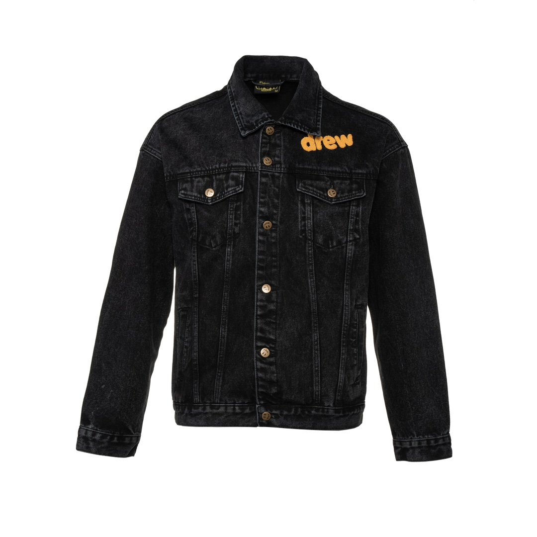 JZ 1581 Black Cowboy Style Jacket with Towel Embroidery in M-XL Sizes