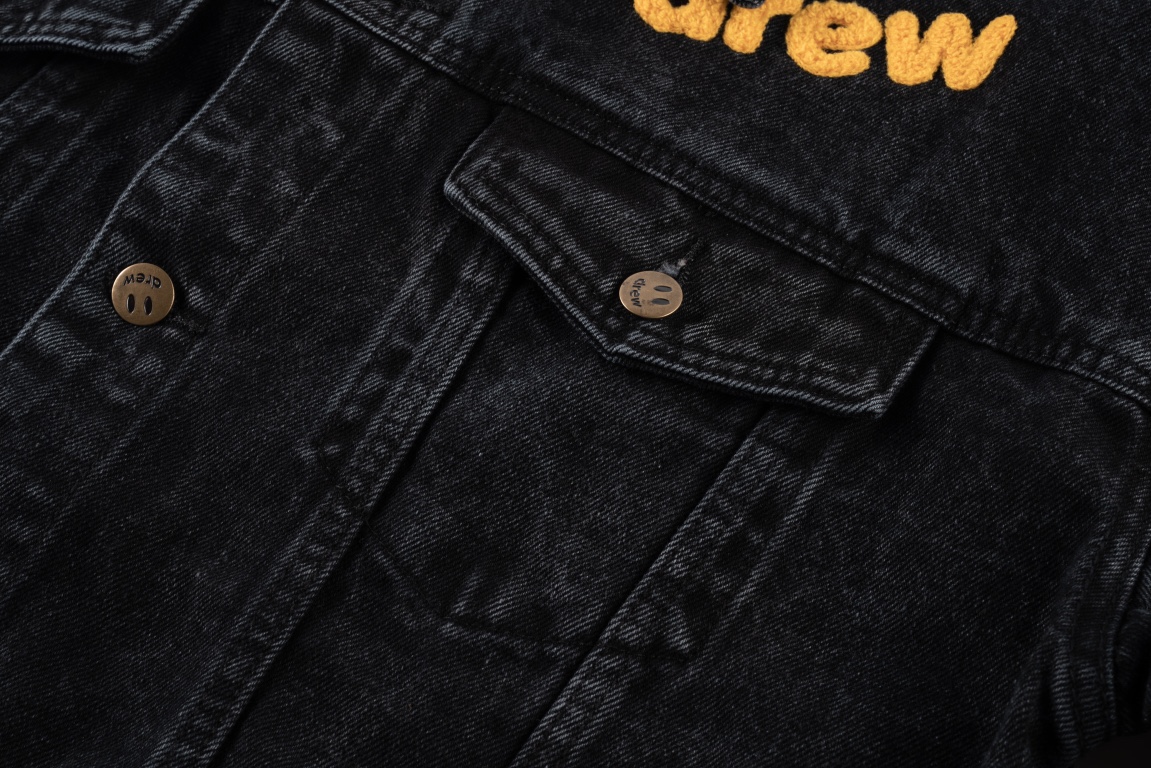 JZ 1581 Black Cowboy Style Jacket with Towel Embroidery in M-XL Sizes - 图片 8