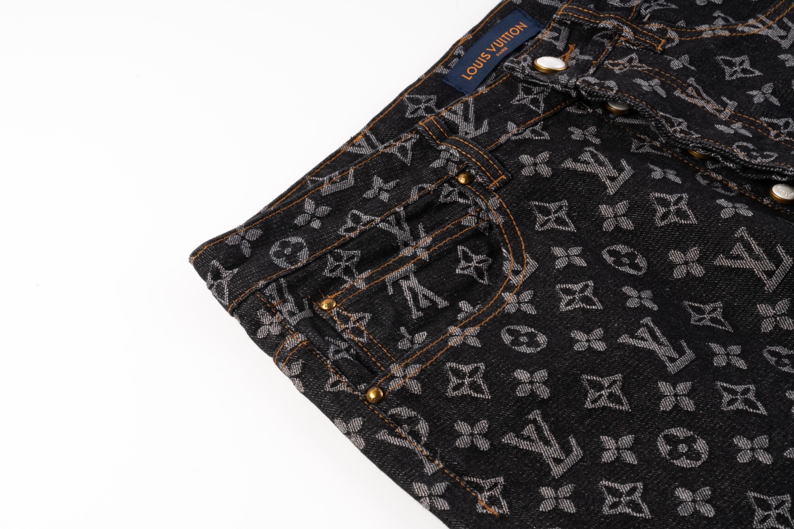 LOUIS VUITTON/路易威登 24ss联名款满印牛仔裤 字母立体高度清晰