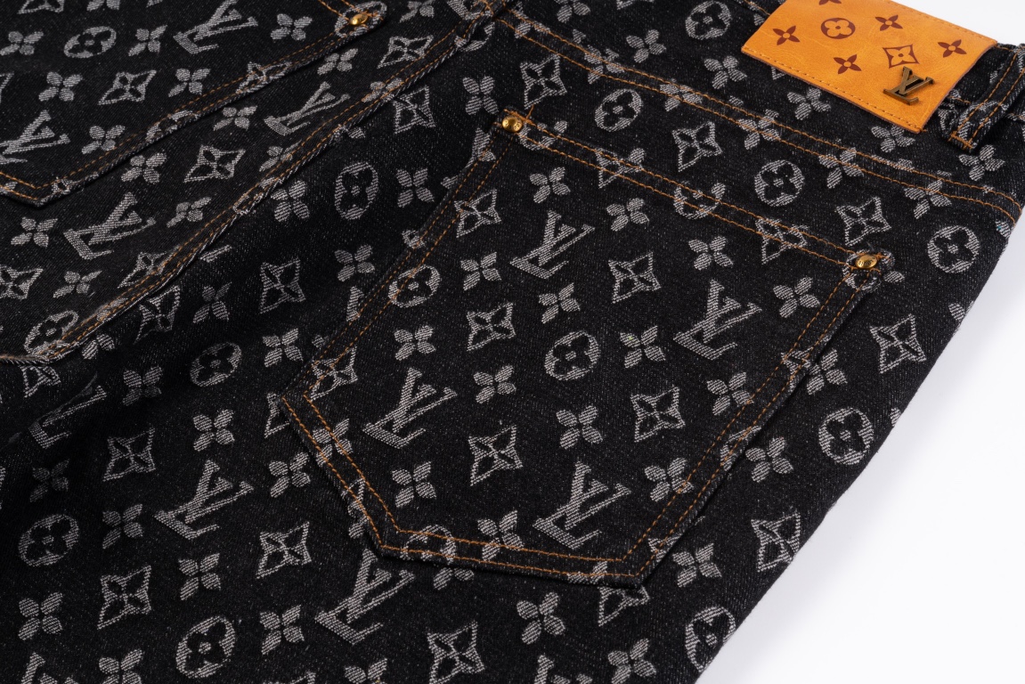 LOUIS VUITTON/路易威登 24ss联名款满印牛仔裤 字母立体高度清晰