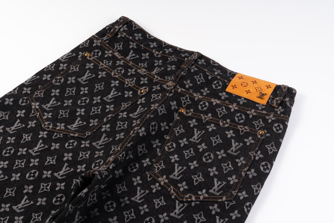 LOUIS VUITTON/路易威登 24ss联名款满印牛仔裤 字母立体高度清晰