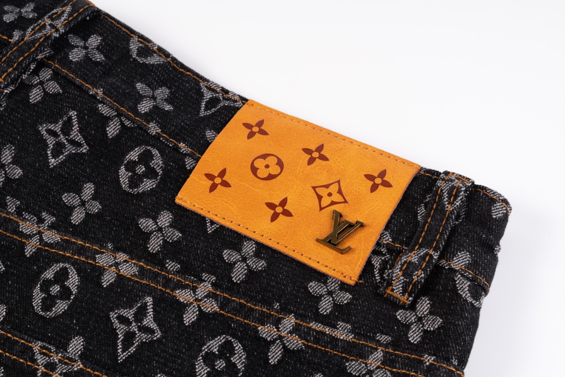 LOUIS VUITTON/路易威登 24ss联名款满印牛仔裤 字母立体高度清晰