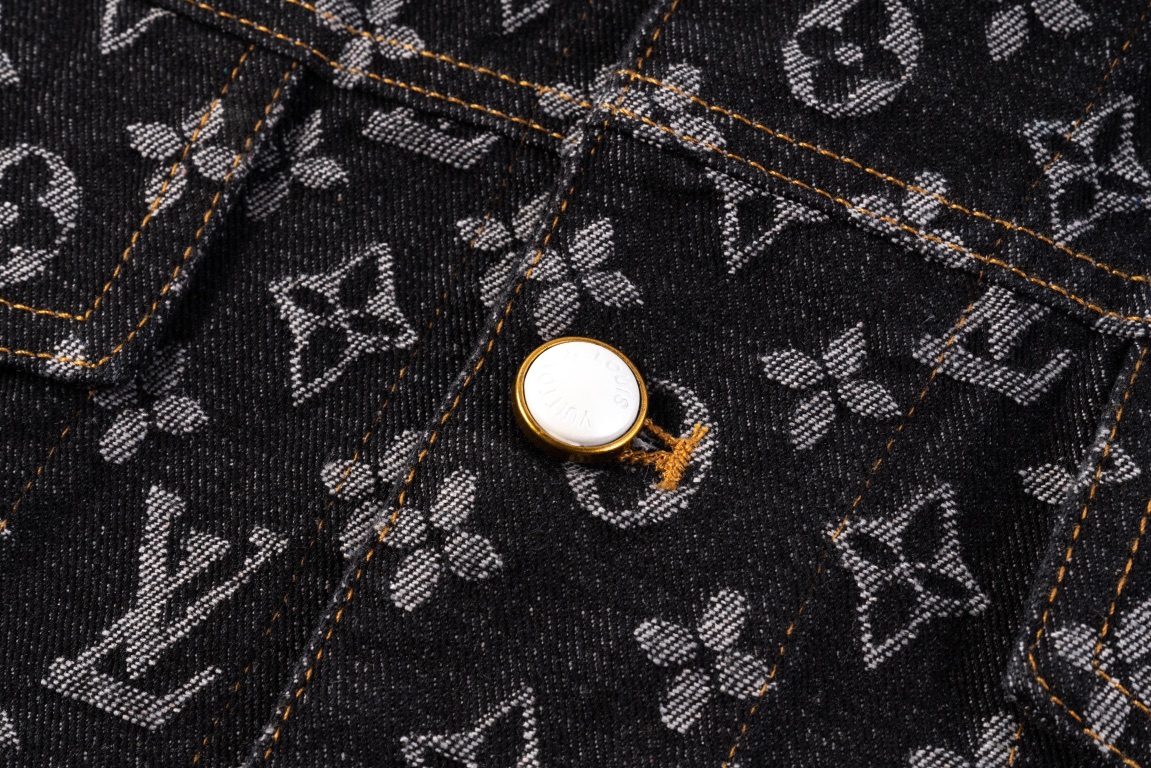 Louis Vuitton/路易威登 24ss满身刺绣牛仔外套 黑色