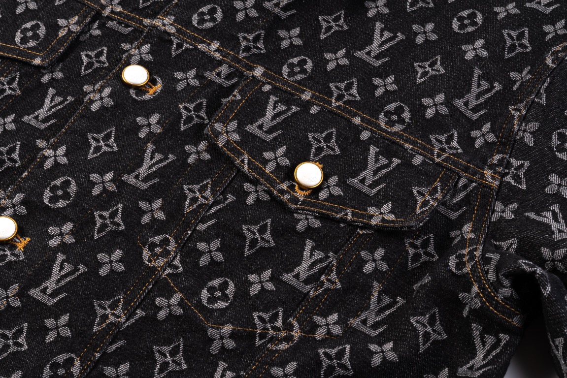 Louis Vuitton/路易威登 24ss满身刺绣牛仔外套 黑色