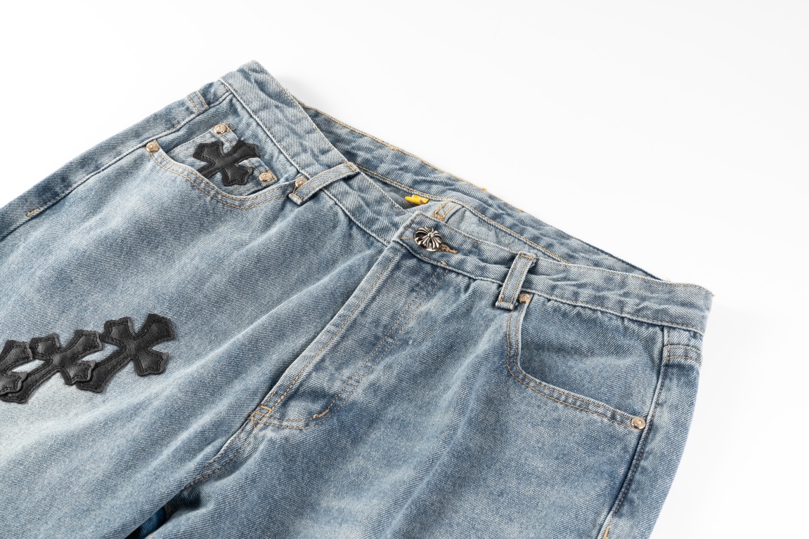 Chrome Hearts/克罗心 24Fw 喇叭破坏贴皮牛仔裤-莆田鞋,莆田鞋货源,高仿鞋,高仿鞋货源,安福档口,莆田高仿鞋,莆田鞋批发,高仿鞋批发,莆田高仿运动鞋,高仿运动鞋,莆田运动鞋 Chrome Hearts/克罗心 24Fw 喇叭破坏贴皮牛仔裤