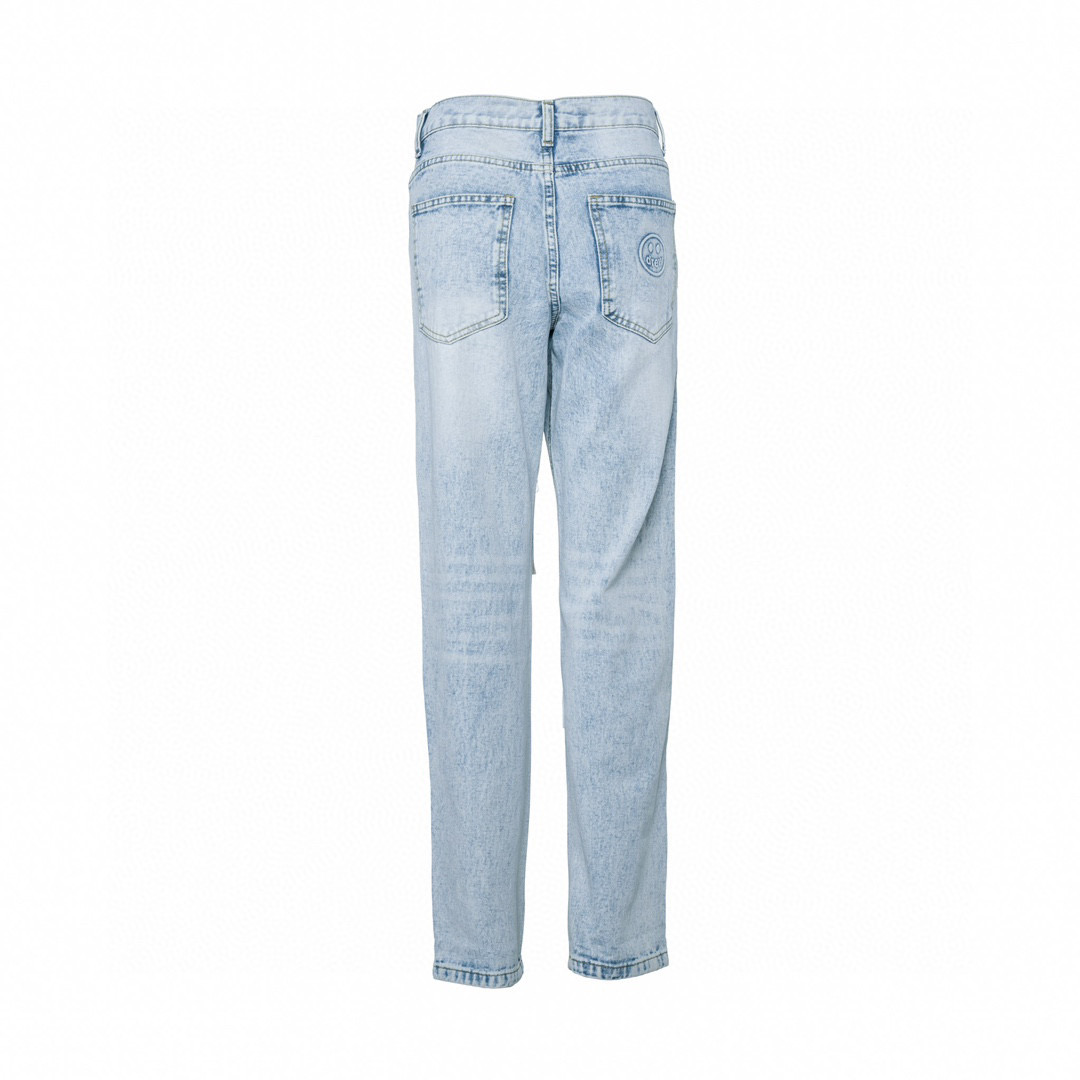 Drew House Blue Water Embroidered Jeans: High-End Details and Unique Design - 图片 2