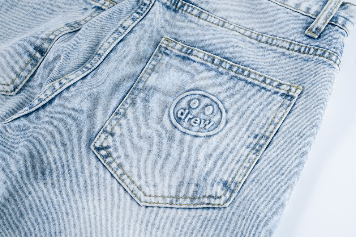 Drew House Blue Water Embroidered Jeans: High-End Details and Unique Design - 图片 7