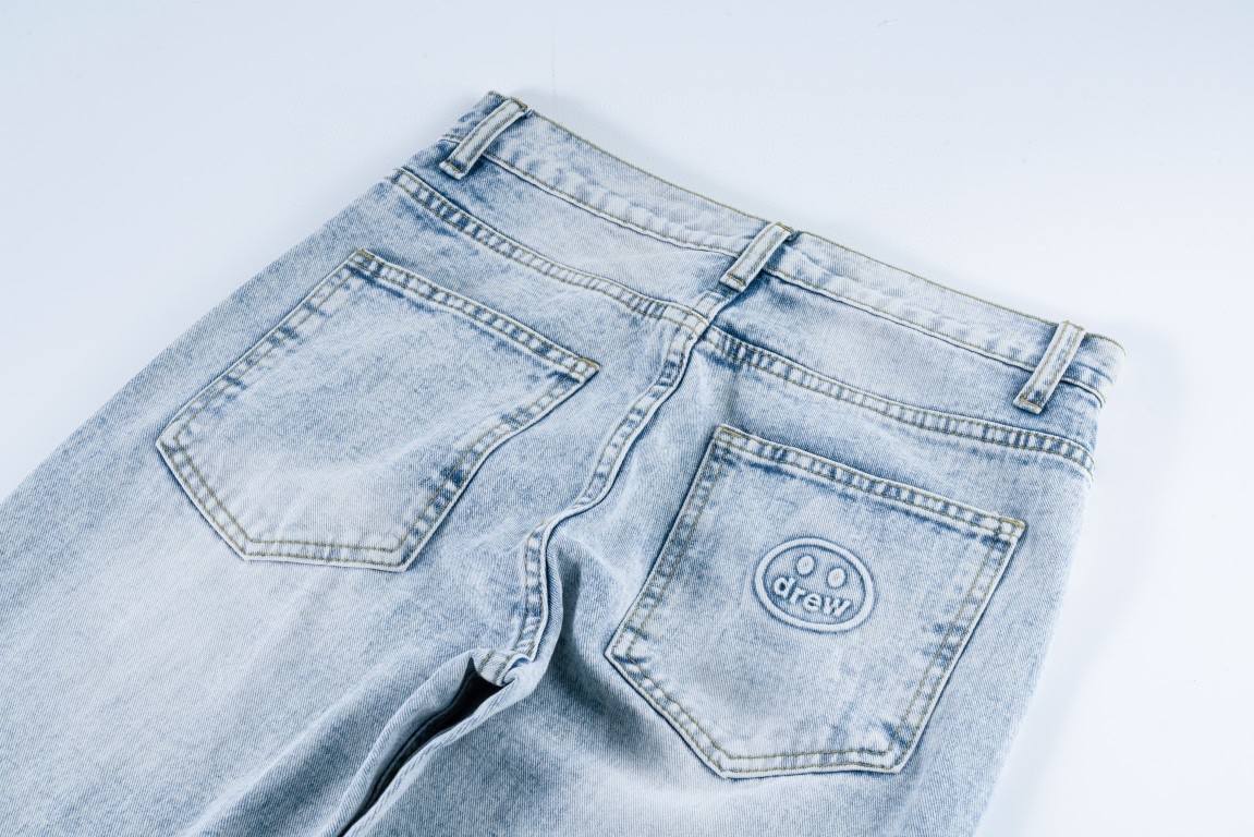 Drew House Blue Water Embroidered Jeans: High-End Details and Unique Design - 图片 5