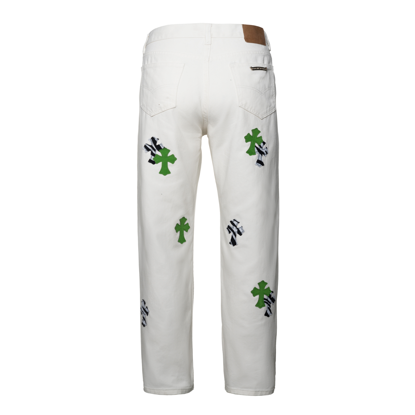 Chrome Hearts 24SS Green Tarpaulin Jeans with Custom Gold Zipper - 图片 2