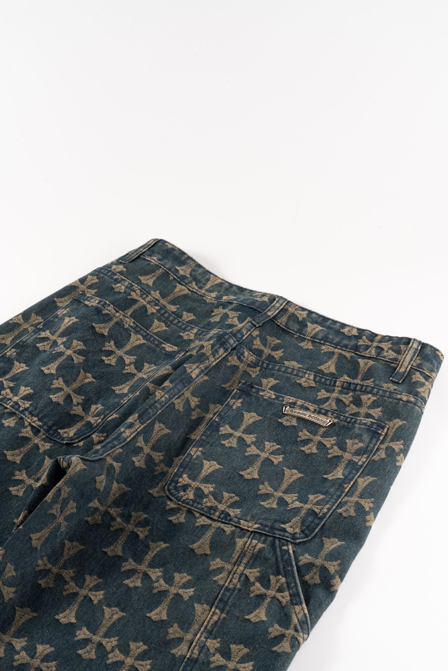 “Chrome Hearts 2024 Fall Collection: Unique Cross Design Pants in Blue (Style 1652)” - 图片 3