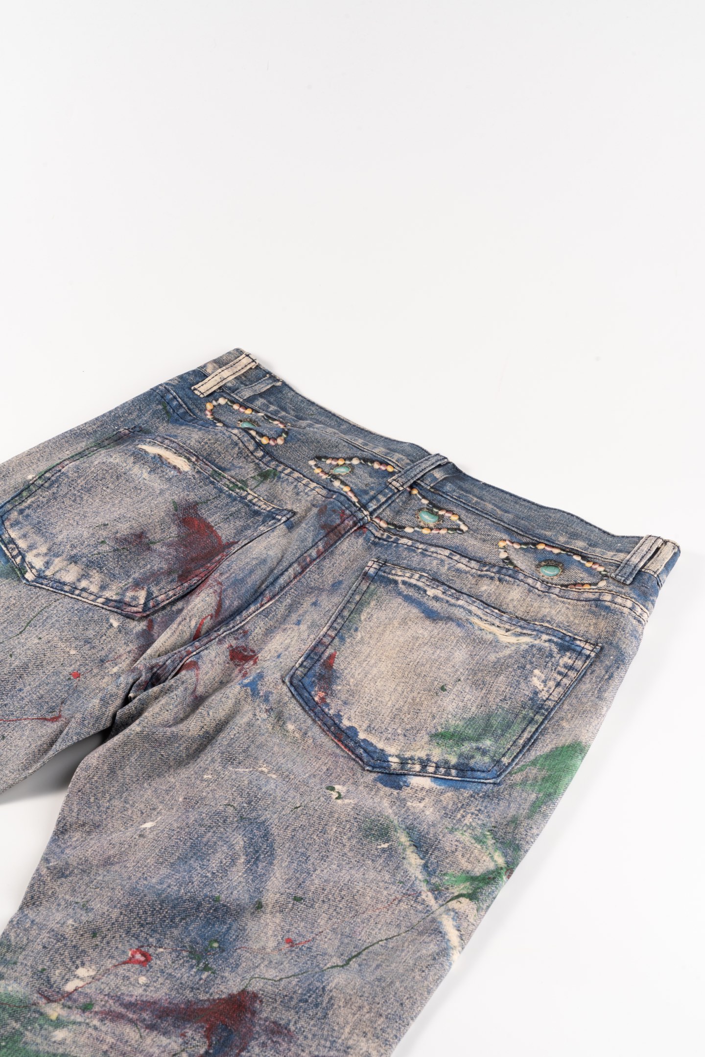 Ink-Painted Heavy-Working Jeans: Unique Retro Style, Timeless Appeal, Wide Size Range - 图片 4