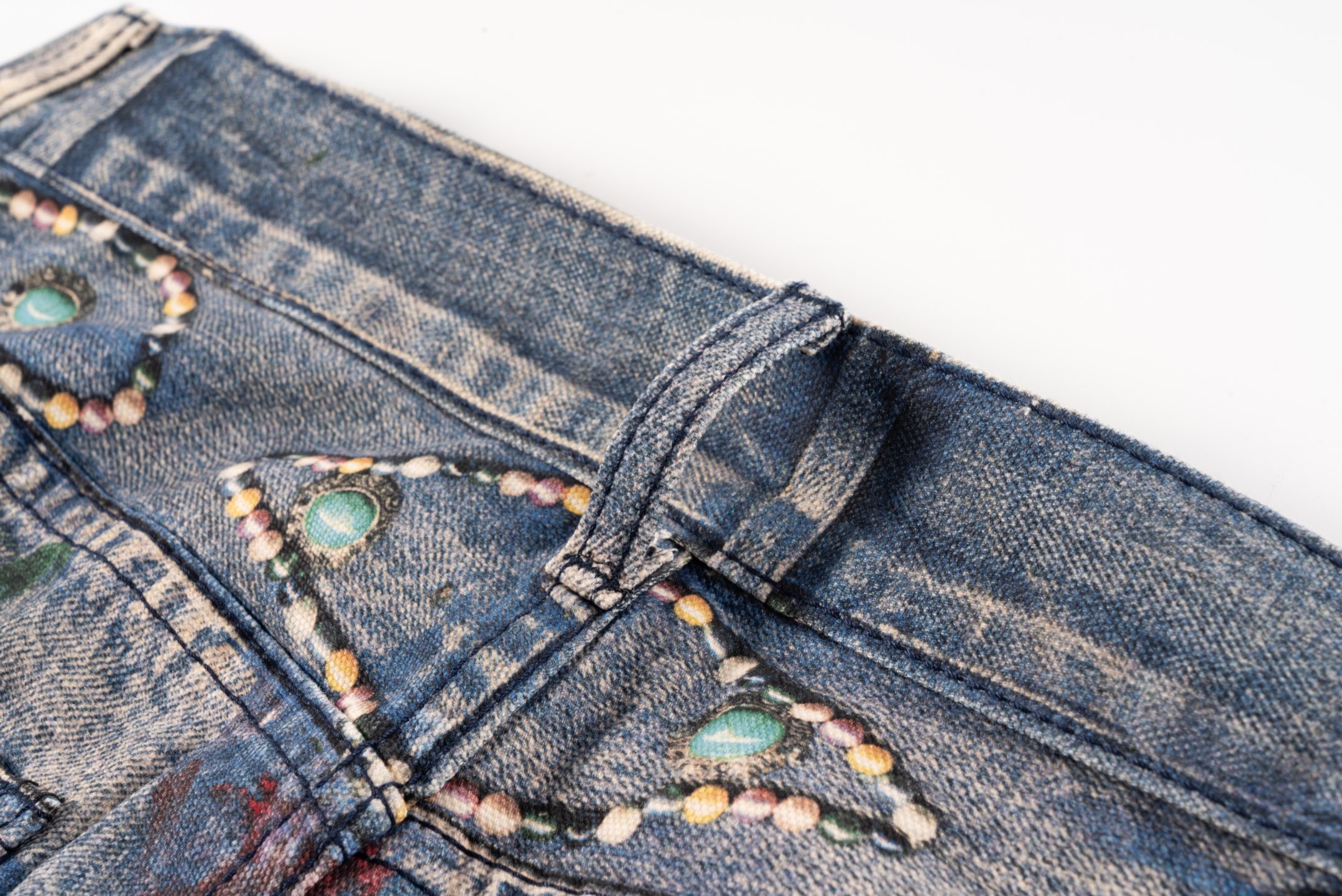 Ink-Painted Heavy-Working Jeans: Unique Retro Style, Timeless Appeal, Wide Size Range - 图片 5