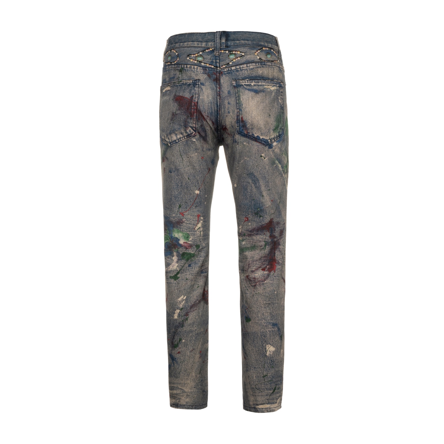 Ink-Painted Heavy-Working Jeans: Unique Retro Style, Timeless Appeal, Wide Size Range - 图片 2
