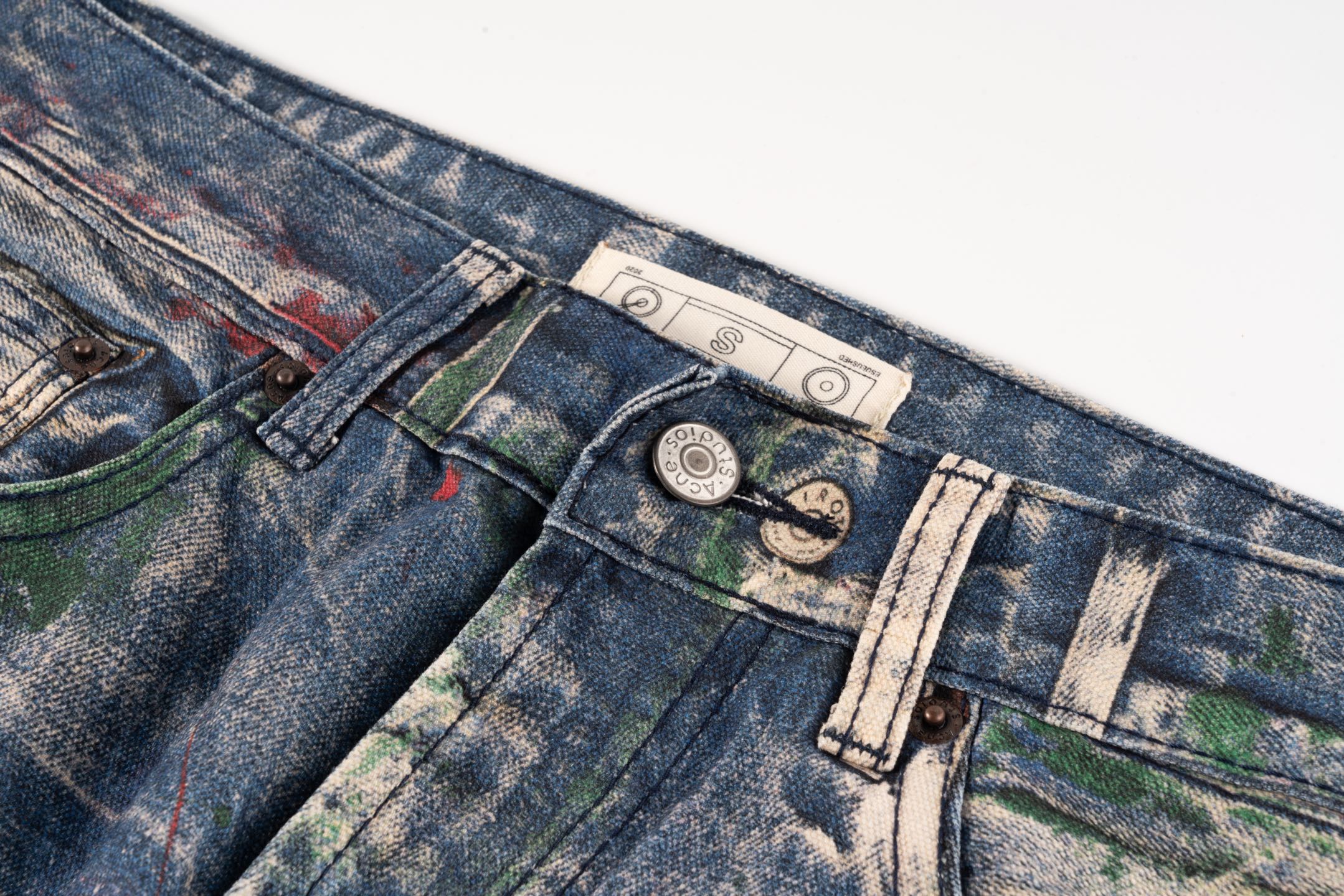 Ink-Painted Heavy-Working Jeans: Unique Retro Style, Timeless Appeal, Wide Size Range - 图片 8