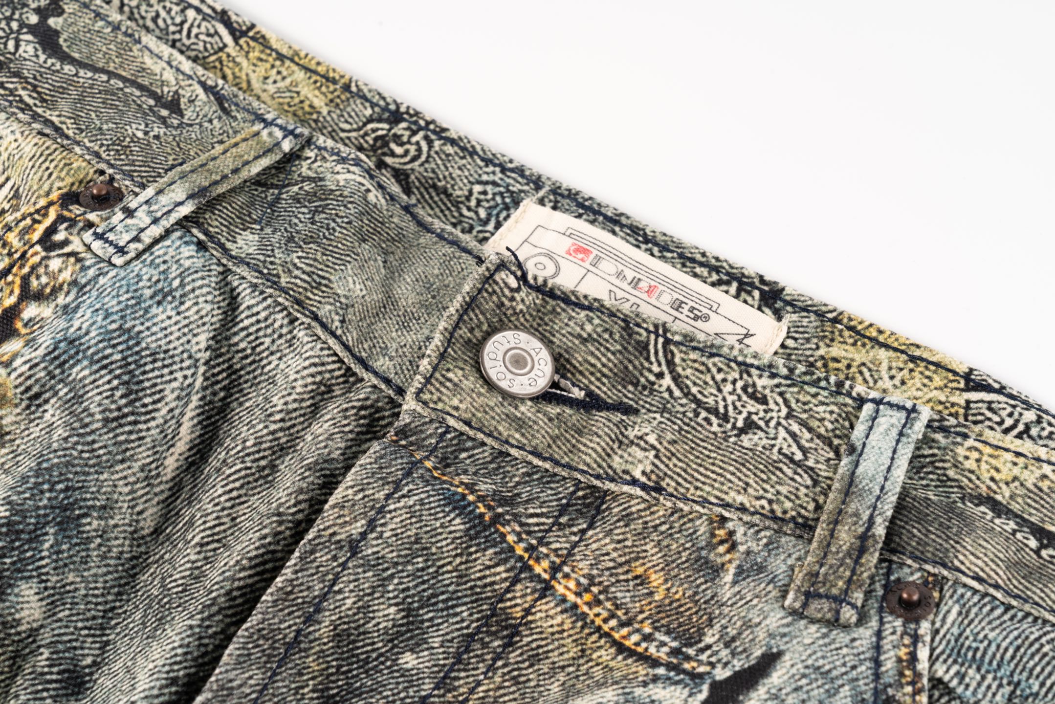 3D Digital Print Cowboy Jeans with Chain Jewels – High Visual Intensity Fashion - 图片 5
