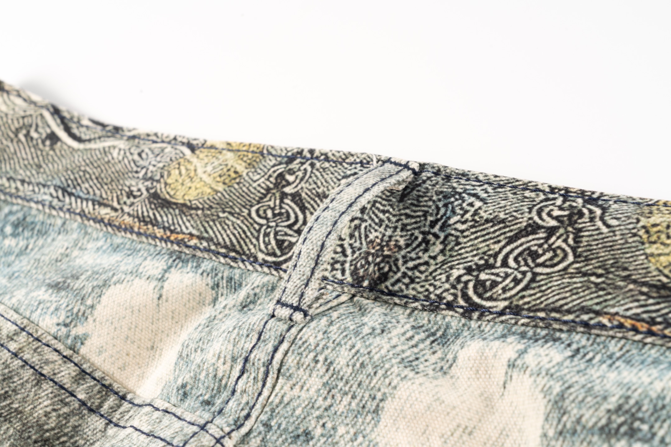 3D Digital Print Cowboy Jeans with Chain Jewels – High Visual Intensity Fashion - 图片 8