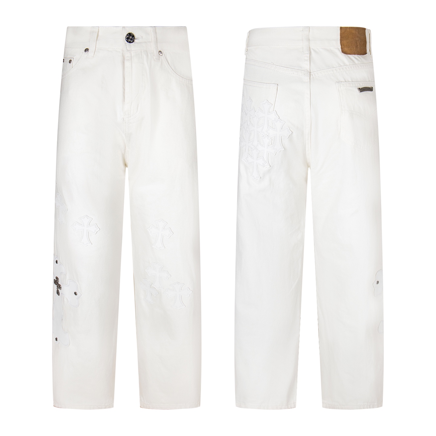 JZ 1723
克罗心 白牛王 金属十字架白色拼皮重工牛仔裤
克罗...