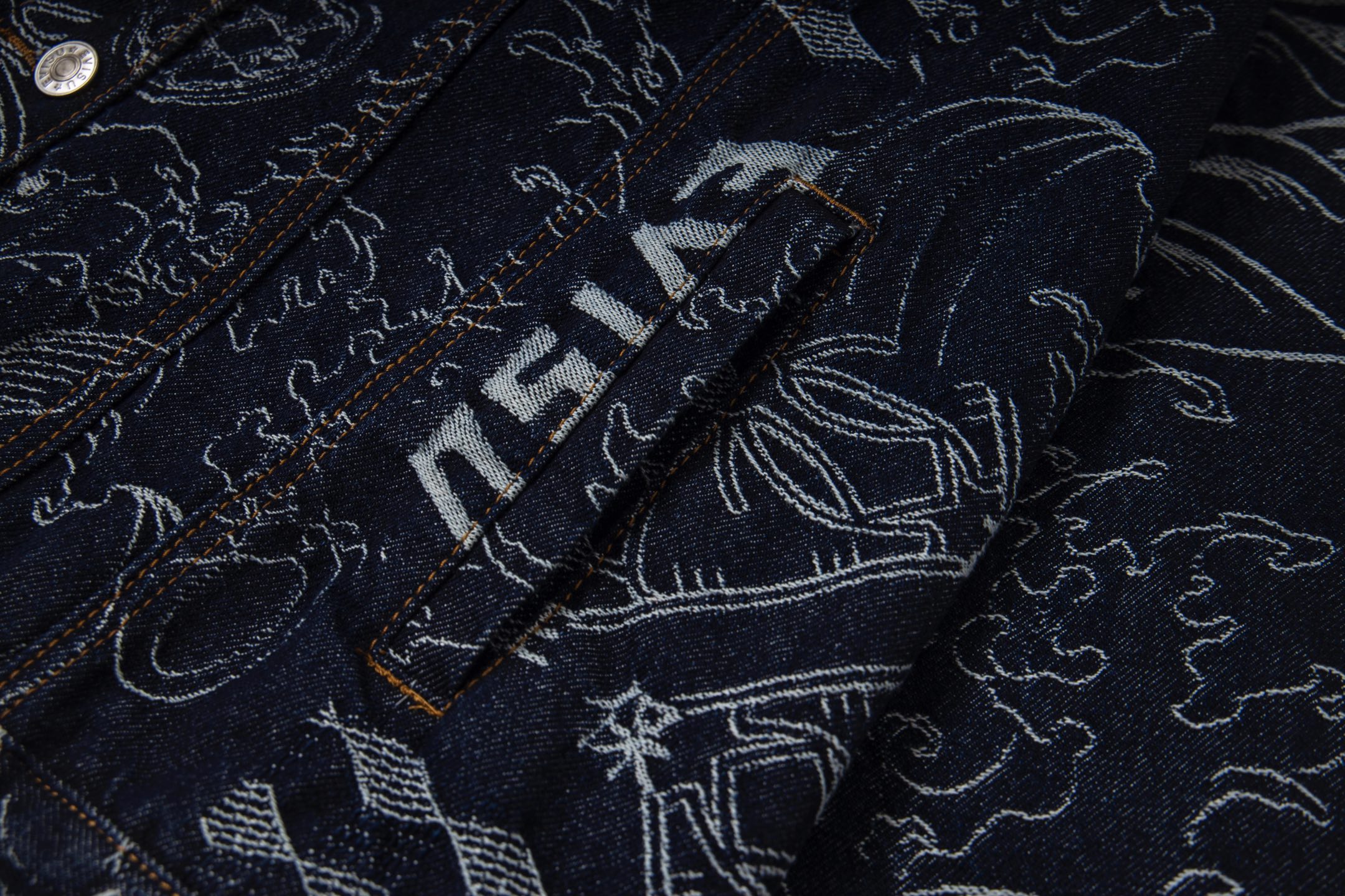 Evisu/福神 25ss 满印嘉文提花龙纹牛仔夹克 23FW男士外套家花满印牛仔主打款 蓝色-Chinese UA Cheap High Quatity Brand Clothes Bags handbags Sneakers wholesale wholesaler seller from China Factory suppliers Fashion Clothing Shoes best Quality Beautiful Price Evisu/福神 25ss 满印嘉文提花龙纹牛仔夹克 23FW男士外套家花满印牛仔主打款 蓝色