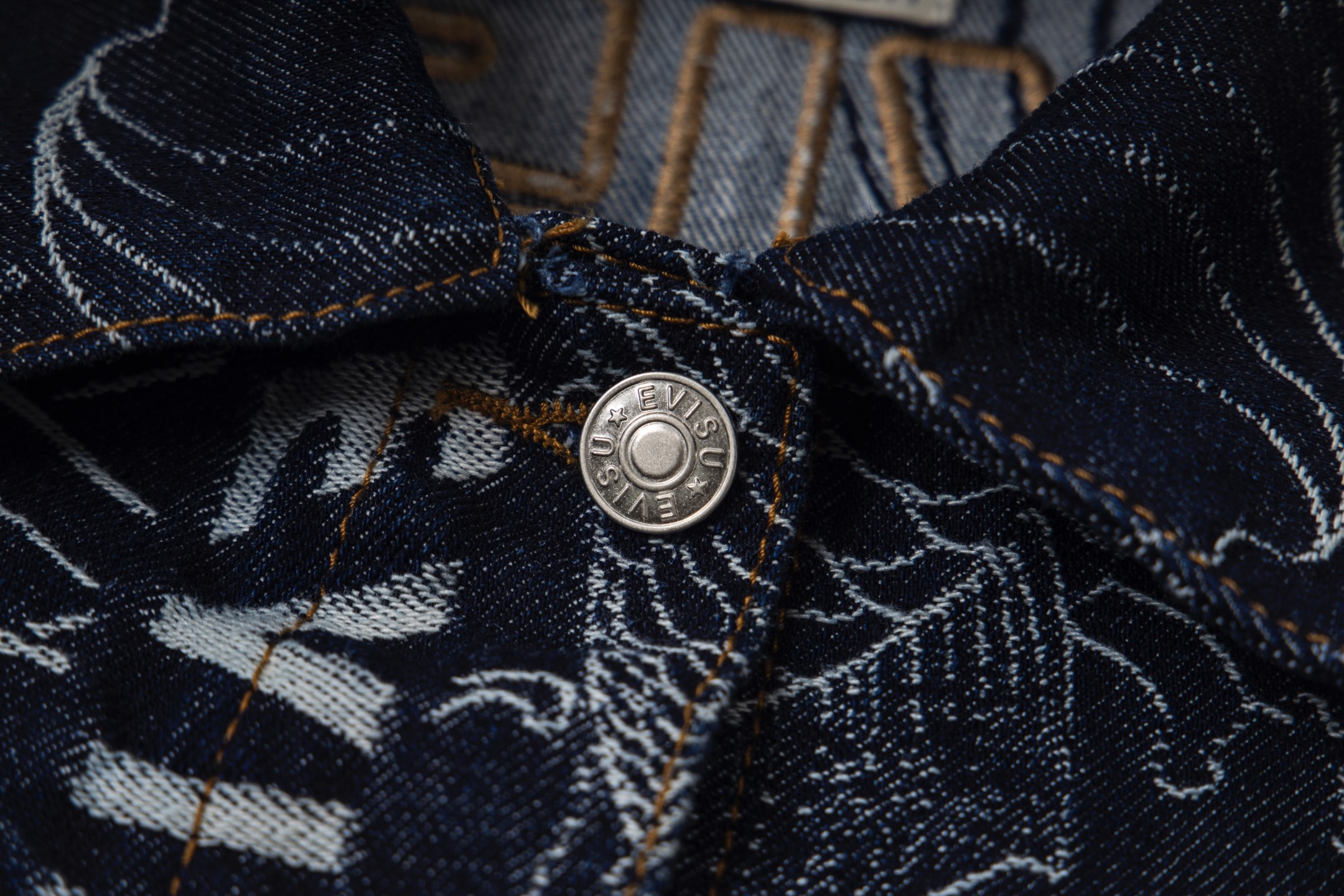 Evisu/福神 25ss 满印嘉文提花龙纹牛仔夹克 23FW男士外套家花满印牛仔主打款 蓝色-Chinese UA Cheap High Quatity Brand Clothes Bags handbags Sneakers wholesale wholesaler seller from China Factory suppliers Fashion Clothing Shoes best Quality Beautiful Price Evisu/福神 25ss 满印嘉文提花龙纹牛仔夹克 23FW男士外套家花满印牛仔主打款 蓝色