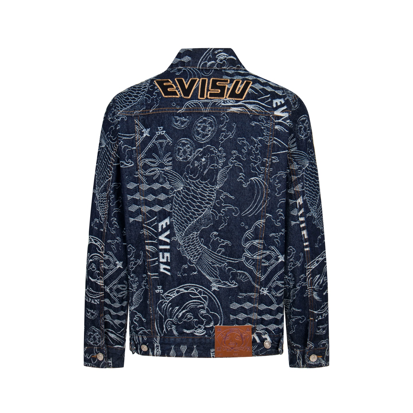 Evisu/福神 25ss 满印嘉文提花龙纹牛仔夹克 23FW男士外套家花满印牛仔主打款 蓝色-Chinese UA Cheap High Quatity Brand Clothes Bags handbags Sneakers wholesale wholesaler seller from China Factory suppliers Fashion Clothing Shoes best Quality Beautiful Price Evisu/福神 25ss 满印嘉文提花龙纹牛仔夹克 23FW男士外套家花满印牛仔主打款 蓝色