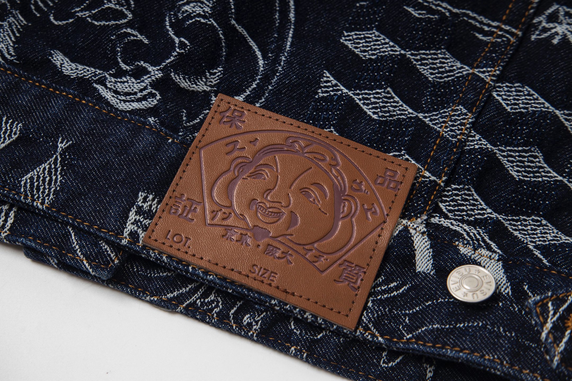 Evisu/福神 25ss 满印嘉文提花龙纹牛仔夹克 23FW男士外套家花满印牛仔主打款 蓝色-Chinese UA Cheap High Quatity Brand Clothes Bags handbags Sneakers wholesale wholesaler seller from China Factory suppliers Fashion Clothing Shoes best Quality Beautiful Price Evisu/福神 25ss 满印嘉文提花龙纹牛仔夹克 23FW男士外套家花满印牛仔主打款 蓝色