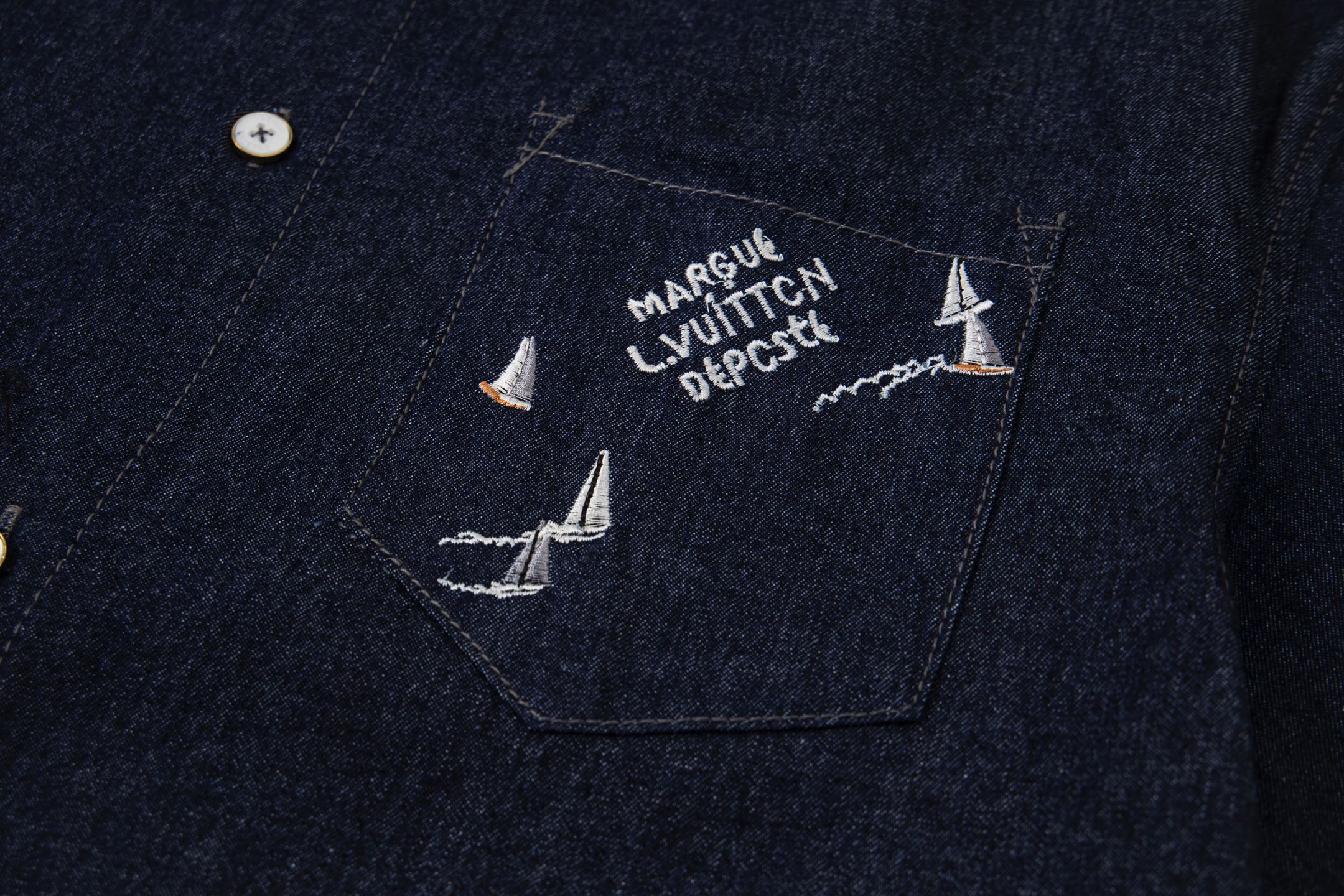 Louis Vuitton/路易威登 帆船套装牛仔短袖衬衫