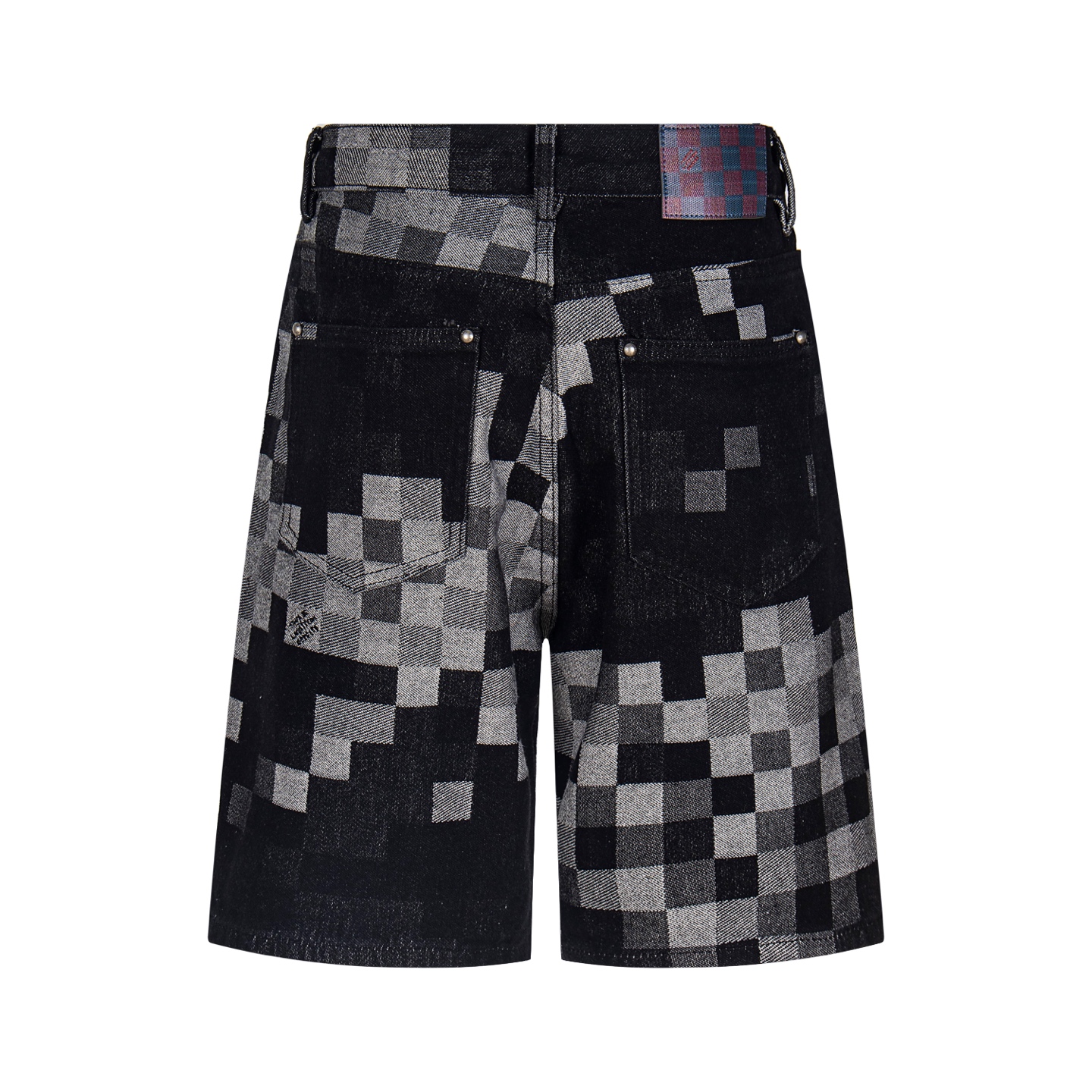 Louis Vuitton/路易威登24sS马赛克棋盘格提花生仔短裤 黑色