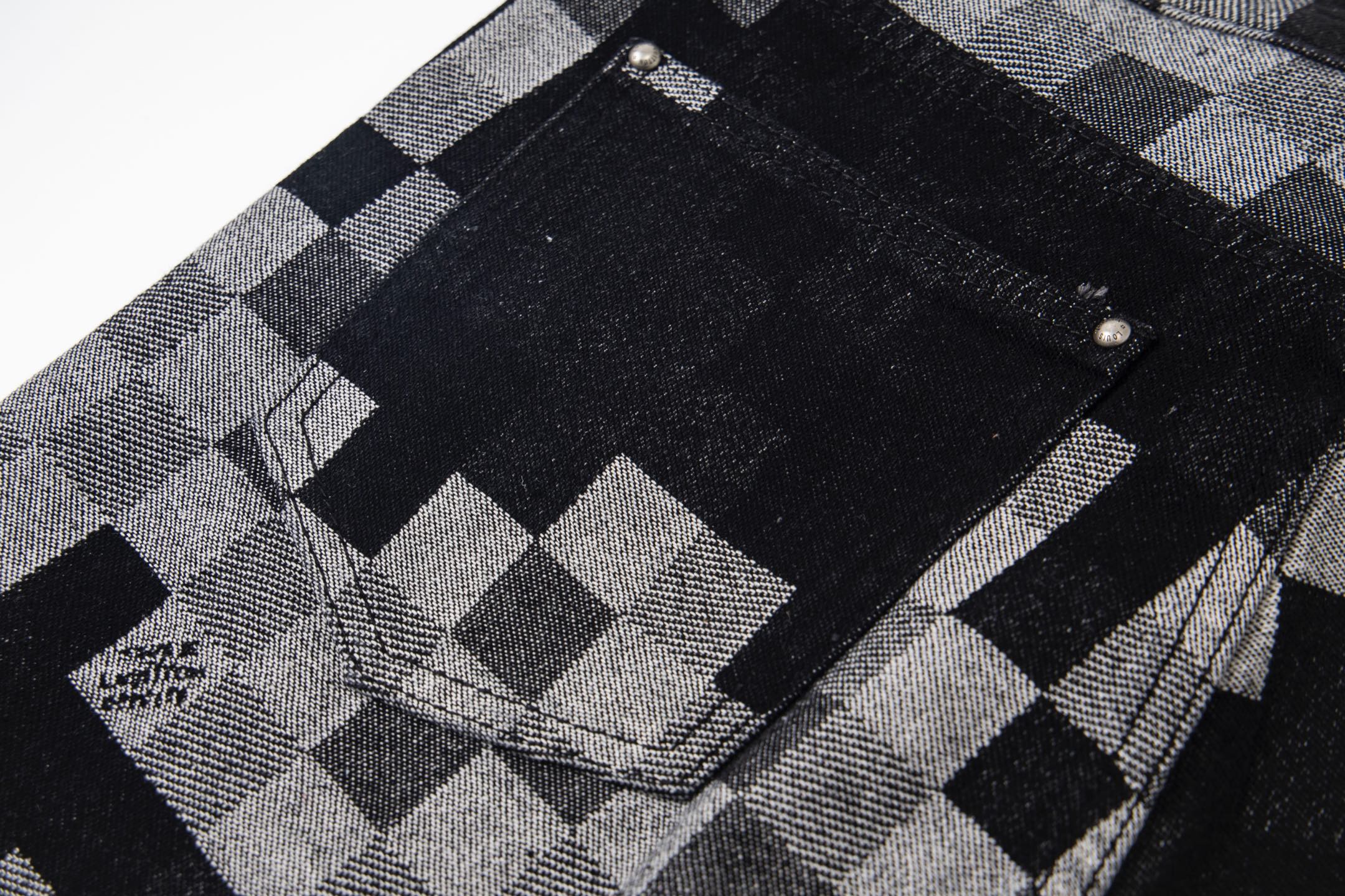 Louis Vuitton/路易威登24sS马赛克棋盘格提花生仔短裤 黑色