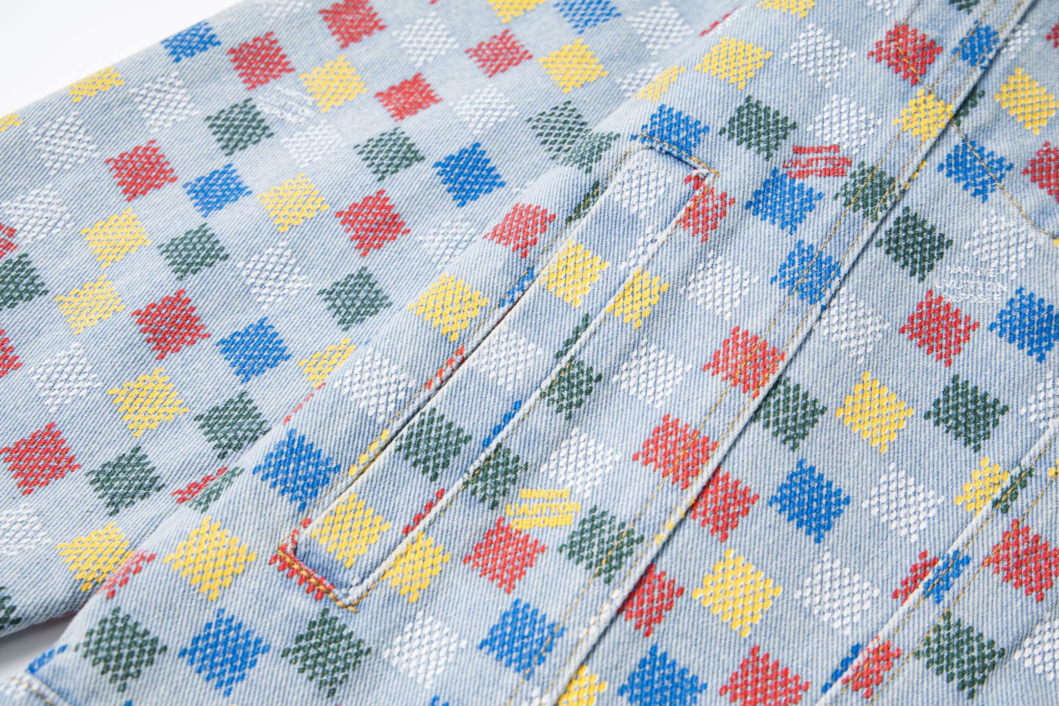 Louis Vuitton/路易威登 彩色棋盘格生仔外套-Chinese UA Cheap High Quatity Brand Clothes Bags handbags Sneakers wholesale wholesaler seller from China Factory suppliers Fashion Clothing Shoes best Quality Beautiful Price Louis Vuitton/路易威登 彩色棋盘格生仔外套