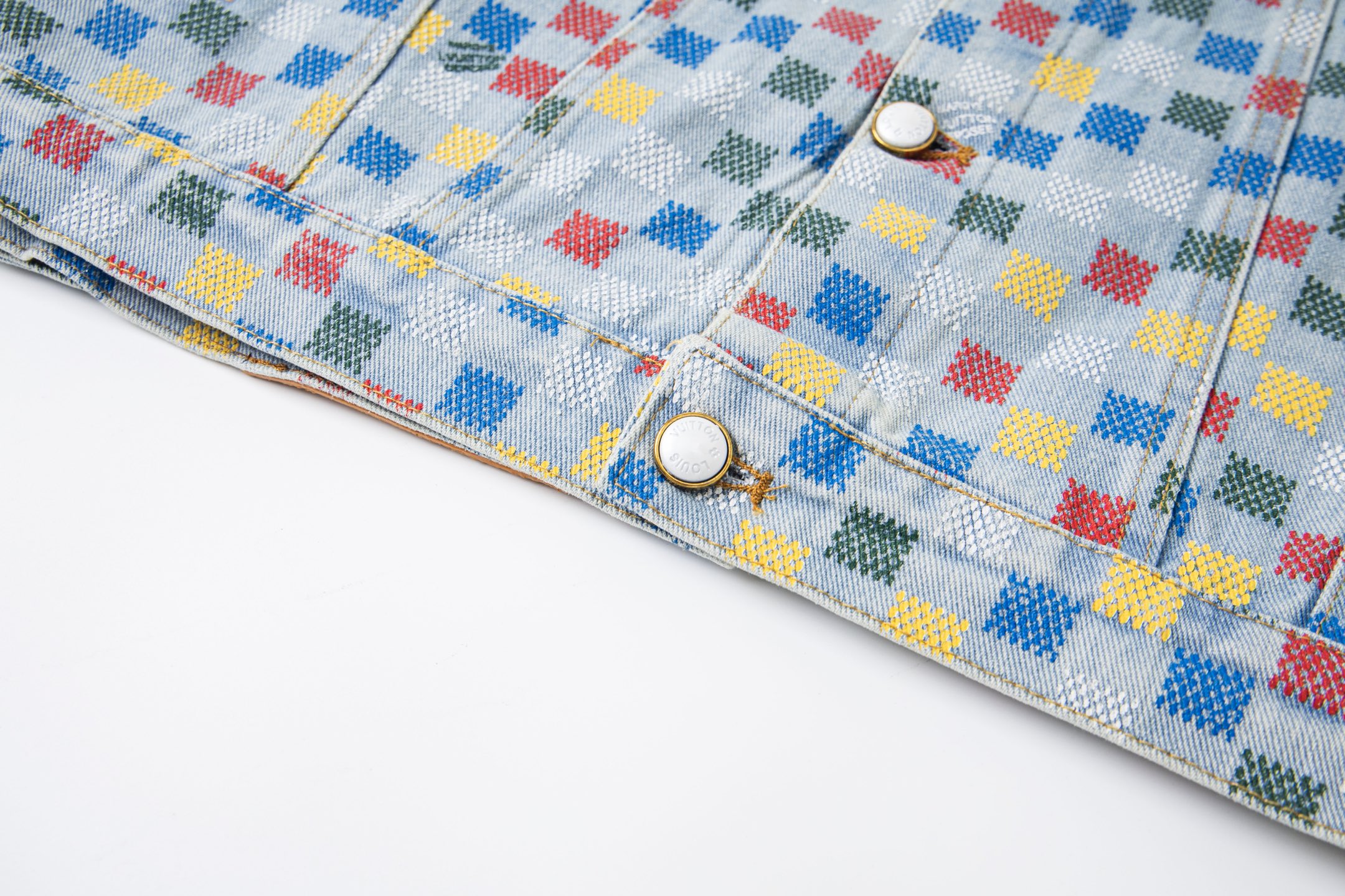 Louis Vuitton/路易威登 彩色棋盘格生仔外套-Chinese UA Cheap High Quatity Brand Clothes Bags handbags Sneakers wholesale wholesaler seller from China Factory suppliers Fashion Clothing Shoes best Quality Beautiful Price Louis Vuitton/路易威登 彩色棋盘格生仔外套