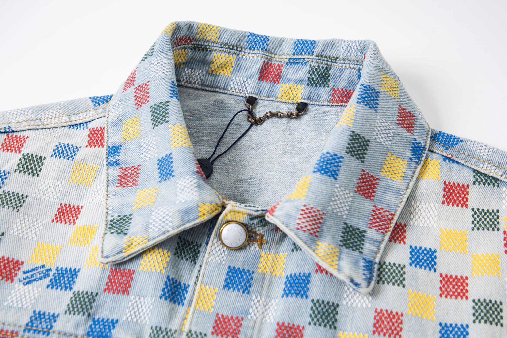 Louis Vuitton/路易威登 彩色棋盘格生仔外套-Chinese UA Cheap High Quatity Brand Clothes Bags handbags Sneakers wholesale wholesaler seller from China Factory suppliers Fashion Clothing Shoes best Quality Beautiful Price Louis Vuitton/路易威登 彩色棋盘格生仔外套