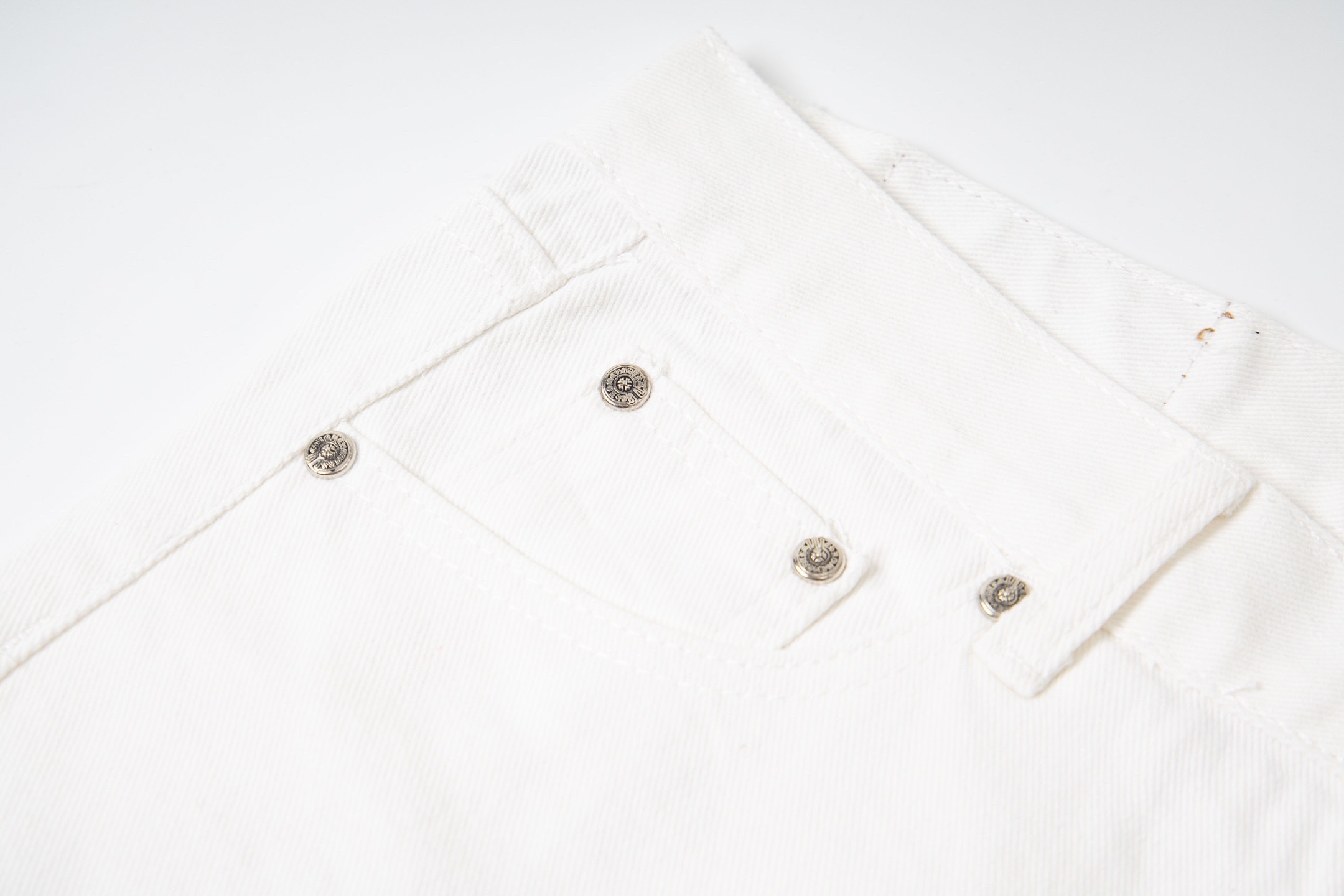 Chrome Hearts Chrome Hearts & 克罗心 白底拼豹纹中古涂鸦绘画高街牛仔裤