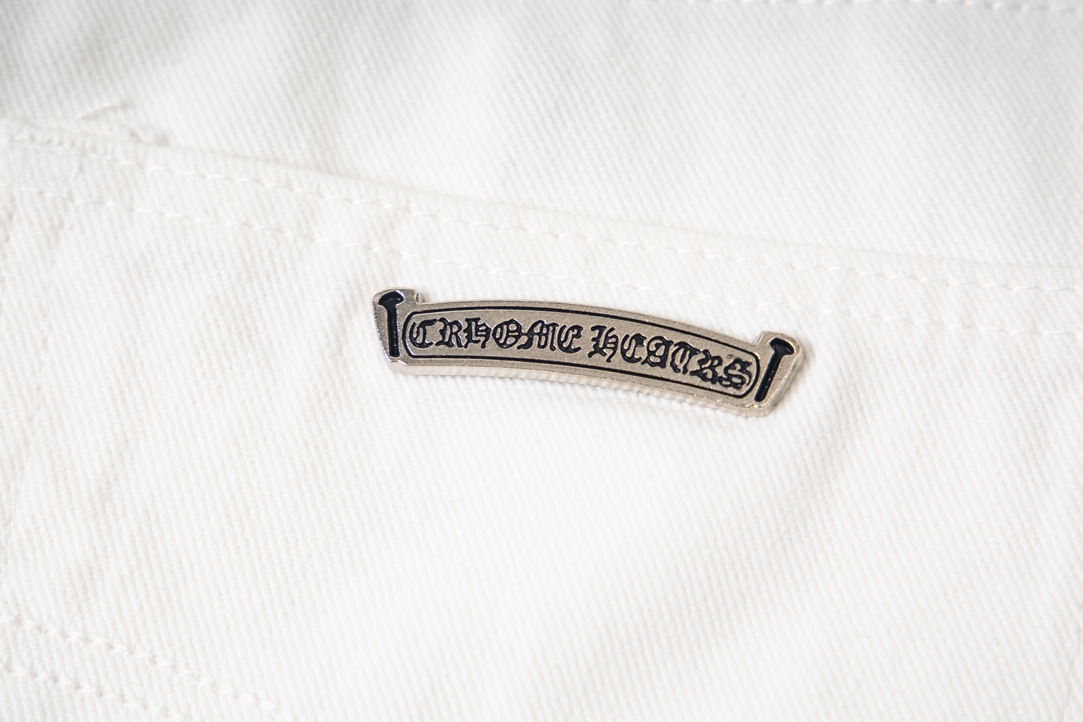Chrome Hearts Chrome Hearts & 克罗心 白底拼豹纹中古涂鸦绘画高街牛仔裤