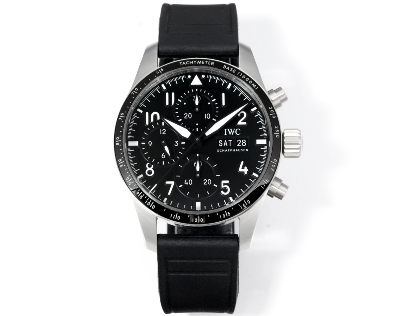 NO:337996,White, gold and black TW new model exclusively developed, IWC pilot series!  The latest version of the original model is opened in the market, and the excellence is kept. ① The watch uses a new model opened in 316 stainless steel, with a size of 41mm and a bandwidth of 20MM. ② In addition to having an extremely eye-catching speed measurement ceramic ring port, these two flying meters have high performance. In order to further strengthen their dynamic racing genes, not only the scale and Arabic numeral hour markers have changed from the printing form of conventional flying meters to the same inlay style as the Dafei G63, but all the time markers, pointer frames and dials use bright black decorations that perfectly echo the shiny speed measurement ring. The addition of bright black is very obvious to make the high performance of the flying meters look more refined and advanced. In addition, the three small dials not only divide the digital area and scale, but the scale rings on the outer side also specifically increase the slope, creating a sinking feeling, thus further enhancing the exquisiteness and layering of the entire watch. ③ The movement uses Asia's bottom to replicate Wanguo's 69385 automatic winding!  The movement. The panel is polished finely and has a full three-dimensional feeling!  The case is polished by Swiss technology and then hand-drawn sand, which is full of texture. The screw-in ceramic crown and double-sided anti-reflective convex sapphire glass mirror are very thorough and can withstand sudden drops of air pressure. ④ The dial design continues the pilot's classic cockpit instrument style. The dial color has been compared and adjusted hundreds of times with the authentic ones, and it is infinitely close to the authentic ones. ⑤ The strap uses the original Frug rubber strap and the Wanguo Quick Change System (EasX-CHANGE), allowing you to change the strap without tools (steel belt and tape are switched freely). The steel strap can be removed manually!  After spending huge amounts of money to dismantle the original, its structure and details are copied one by one. It ensures the restoration of the watch. ⑥ Restores the official dial one by one, using super luminous technology., chanel, iwc19860909白 金黑 TW新款独家研发,万国 IWC 飞行员系列！ 市场最新版本原版开模,精益求精. ①腕表采用316精钢全新开模,尺寸为41mm表带宽度为20MM. ②除了拥有极为醒目的测速陶瓷圈口,这两款飞计高性能为了进一步强化其动感的赛车基因,不仅刻度与阿拉伯数字时标由常规飞计的印刷形式,变为了和大飞G63相同的镶嵌式,并且所有时标、指针的边框和表盘都采用了与闪亮测速圈完美呼应的亮黑色装饰,亮黑色的加入非常明显的让飞计高性能看起来更加的精致和高级,另外,三个小表盘不仅将数字区域和刻度进行了分区,外围的刻度环还特别增加了坡度,营造出了下沉的感觉,从而进一步增强了整表的精致度和层次感. ③机芯采用Asia透底复刻万国的69385自动上链！ 机芯.面板打磨精细,立体感十足！表壳采用瑞士工艺打磨之后再手工拉沙,质感十足.旋入式的陶瓷表冠,双面防反光凸状蓝宝石玻璃表镜,非常透彻,可抵受骤降气压. ④表盘设计延续飞行员经典的驾驶舱仪表盘风格,表盘颜色经过上百次与正品对比调教,已经无限接近正品. ⑤表带采用原版弗橡胶表带搭配万国快速更换系统（EasX-CHANGE), 让你无需工具徒手即可更换表带（钢带和胶带自由切换）钢带都是手动可以快拆的！斥巨资拆解原装后其结构以及细节逐一复制.极高的保证了腕表的还原度. ⑥一比一还原官方表盘,采用超级夜光工艺技术.,,chanel,iwc,Watch