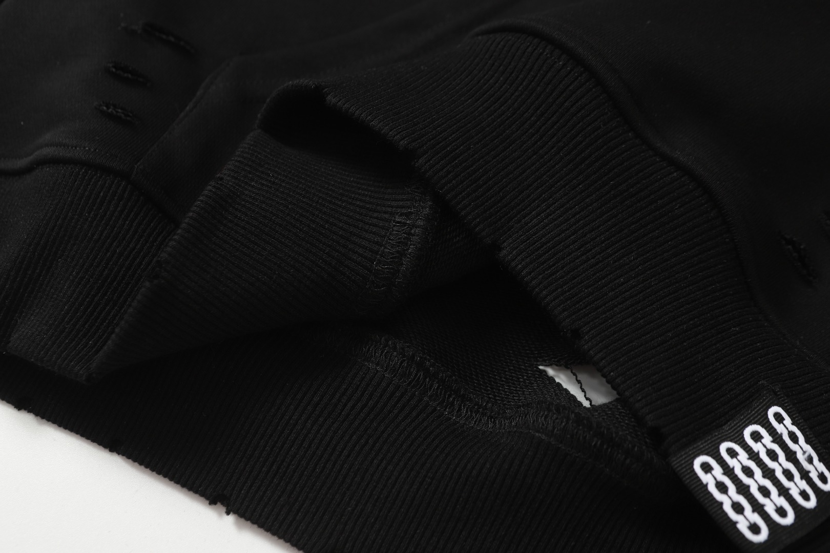 GOODBRAND 破洞碎钻重工镶钻工艺連帽衛衣