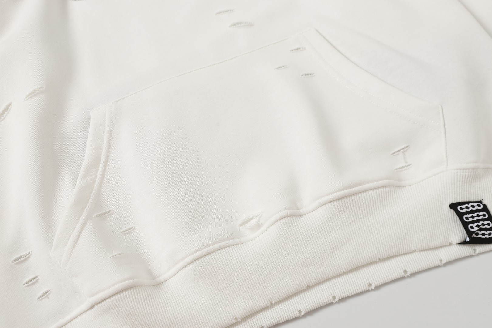 GOODBRAND 破洞碎钻重工ロゴ付きカップルフーディ