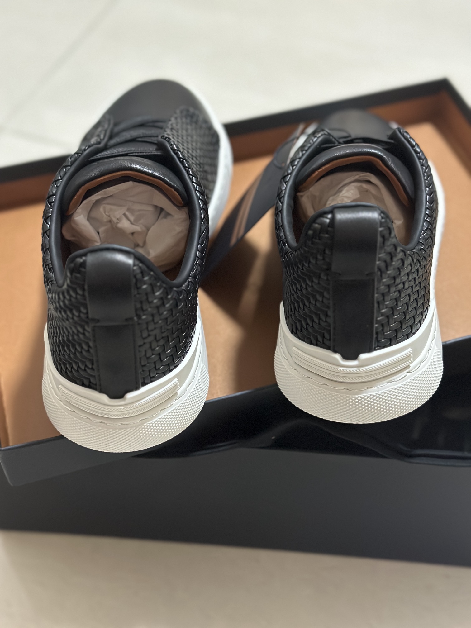 510ZEGNA/Original Ermenegildo Zegna Woven Zapatos de hombre, La zapatilla deportiva Triple Stitch es