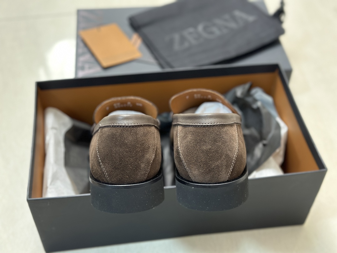 P460Ermenegildo zegna Zegna nuevo Garonne Flex zapatos de cuero de los hombres Un raro modelo slip-o