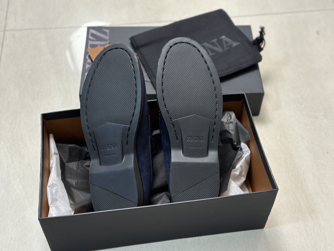 P460Ermenegildo zegna Zegna nuevo Garonne Flex zapatos de cuero de los hombres Un raro modelo slip-o