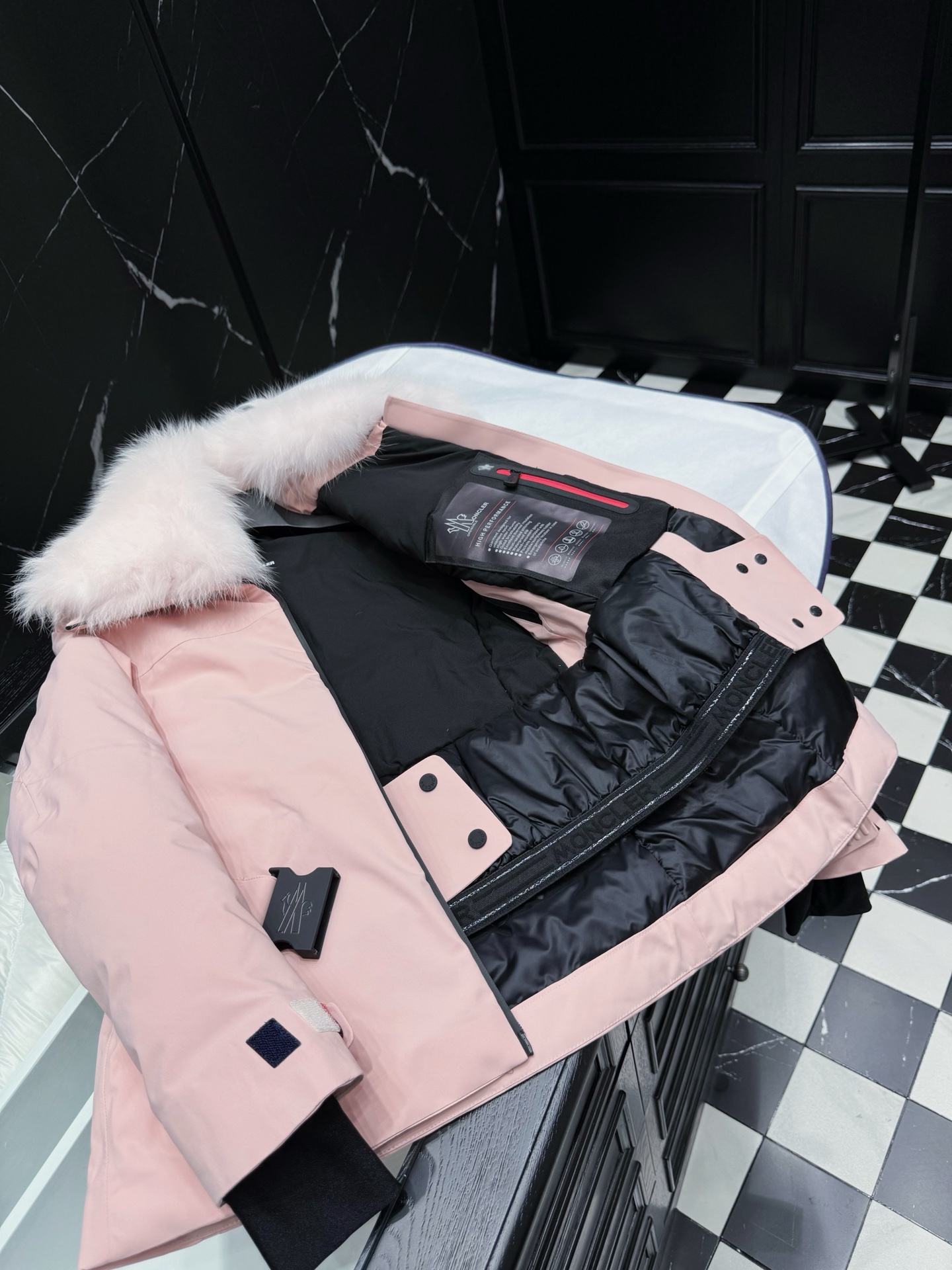 MONCLER Pink Down Ski Jacket with Fur Trim | Stylish Winter Outerwear 4 i1757610587041 4753 0 3