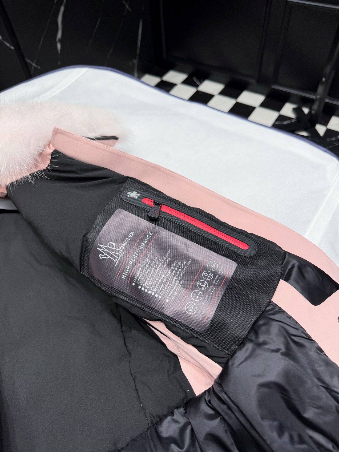 MONCLER Pink Down Ski Jacket with Fur Trim | Stylish Winter Outerwear 5 i1757610587071 4193 0 4