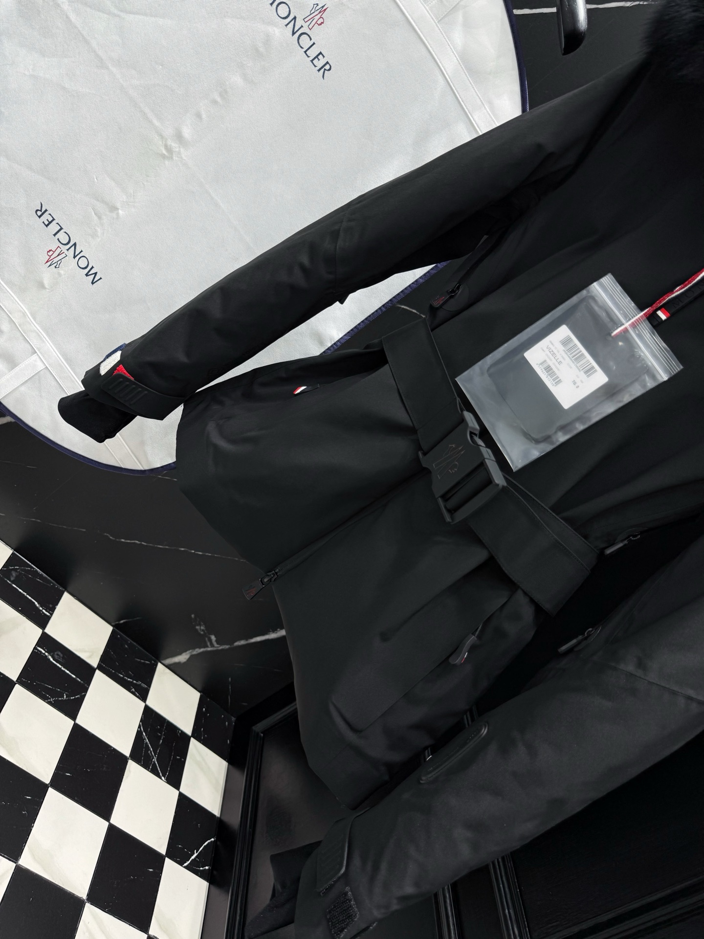 MONCLER Black Down Ski Jacket with Fur Trim and Belted Waist 6 i1757611119980 974 0 4