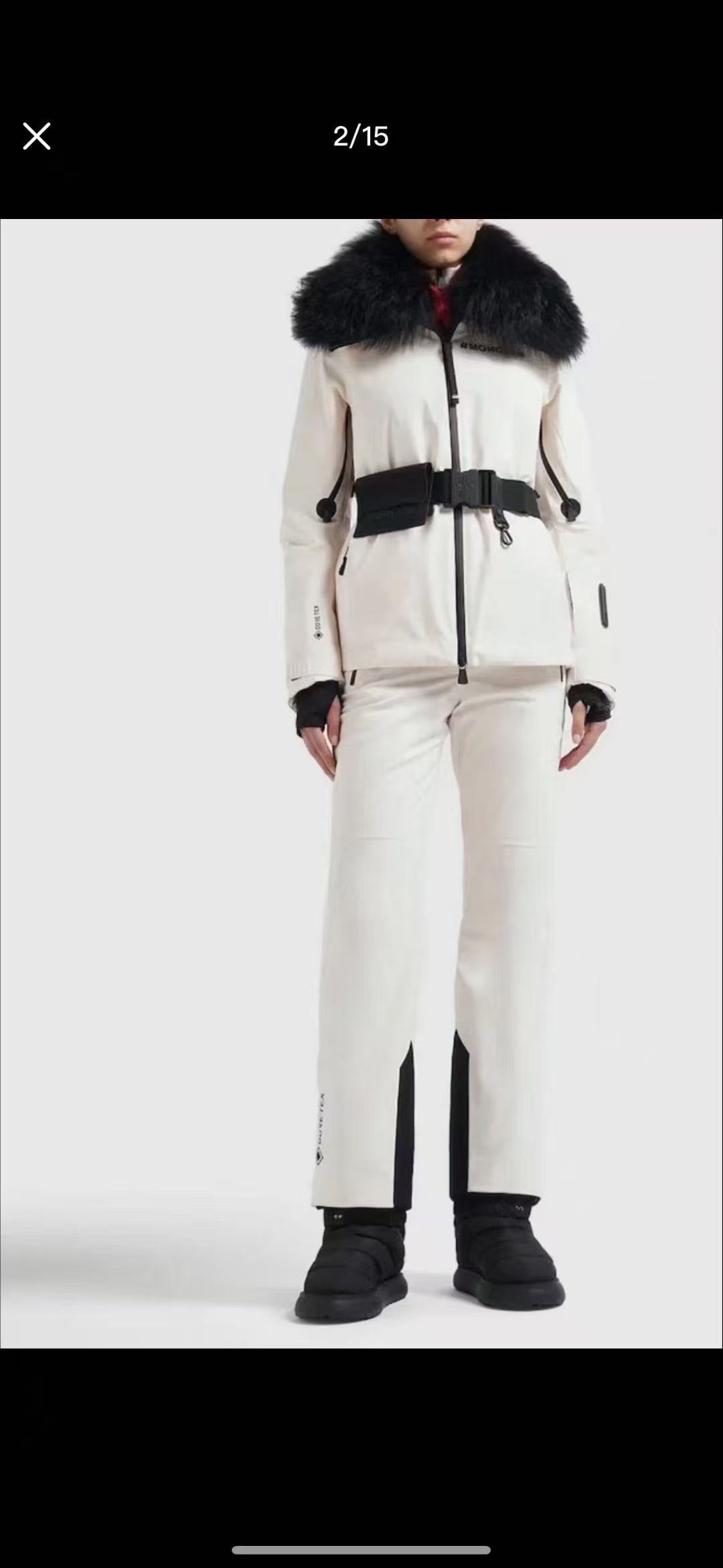 MONCLER Women's Ivory Ski Suit with Fur Collar and Belted Jacket 2 i1757611480400 2234 0 0