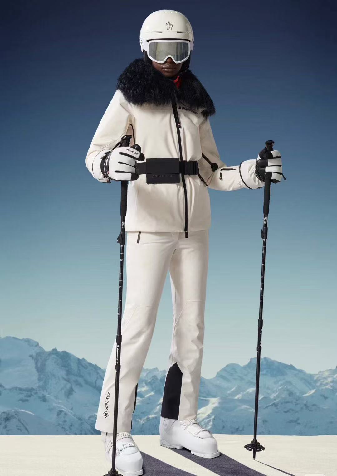MONCLER Women's Ivory Ski Suit with Fur Collar and Belted Jacket 4 i1757611480401 6778 0 2