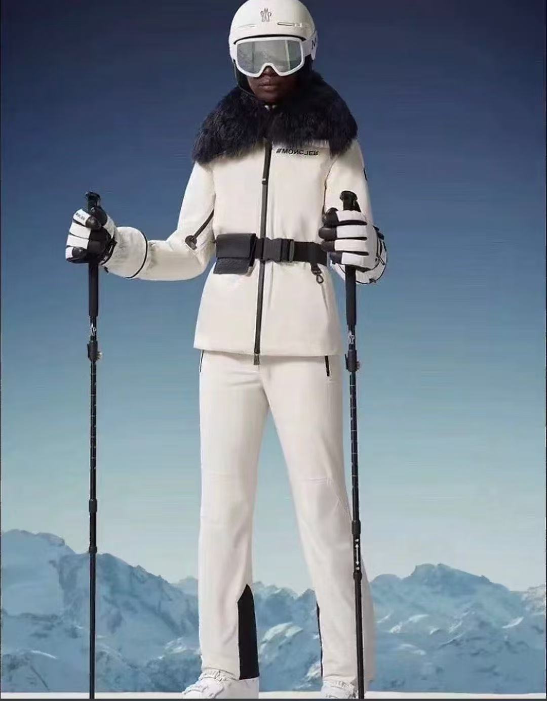 MONCLER Women's Ivory Ski Suit with Fur Collar and Belted Jacket 3 i1757611480401 876 0 1
