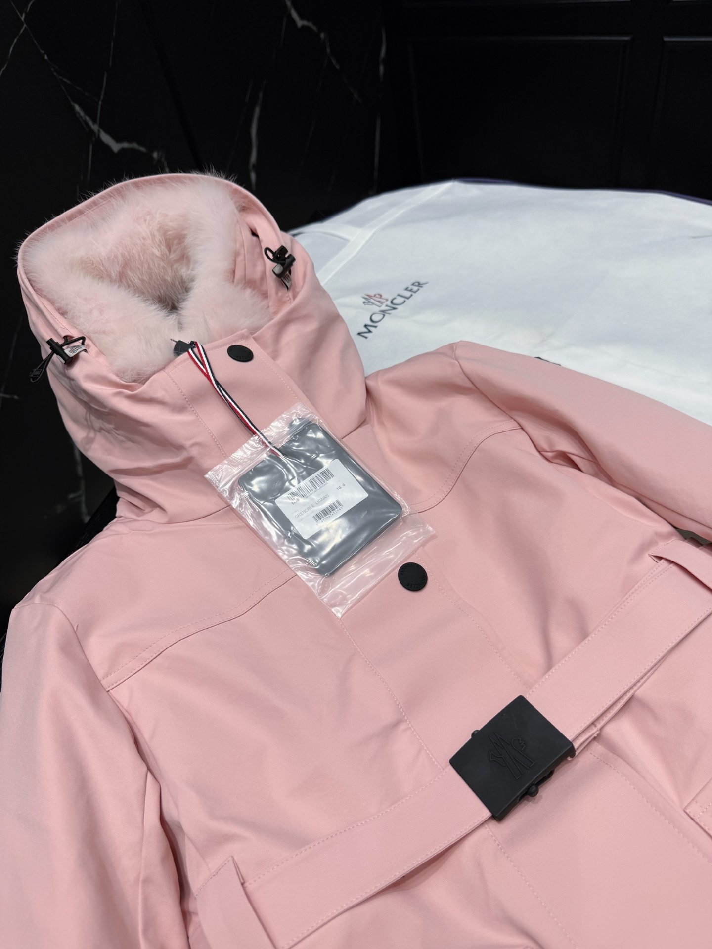 MONCLER Pink Fur-Trimmed Hooded Down Padded Jacket - Stylish Winter Warmth 3 i1757945441751 2744 0 1